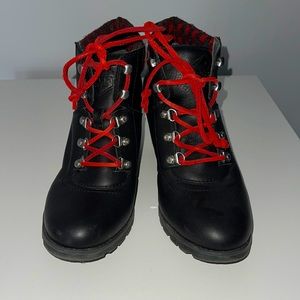 Sperry Black and Red wedge ankle boots!